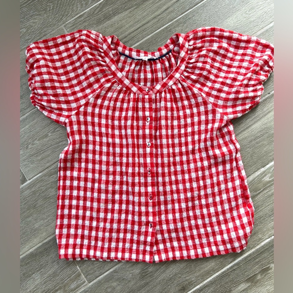 Women’s XS red and white checkered lightweight top